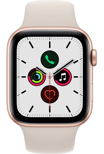 Apple Watch SE 44mm Smart Watch & Health Tracker Pre-Owned Gold Aluminum Case with Sport Band