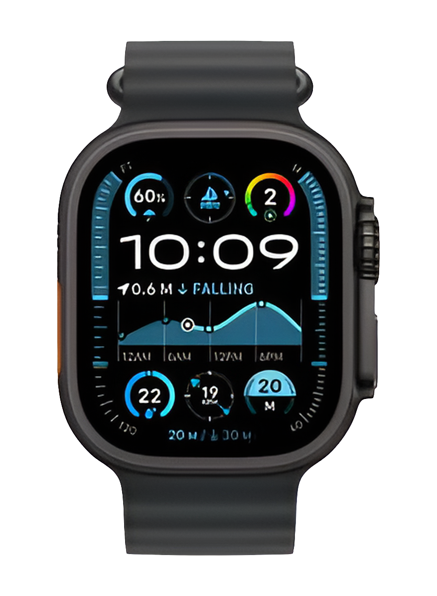 Apple Watch Ultra 2 (2024) GPS + Cellular 49mm – Black Titanium Case with Black Ocean Band | Malik Electronics UAE
