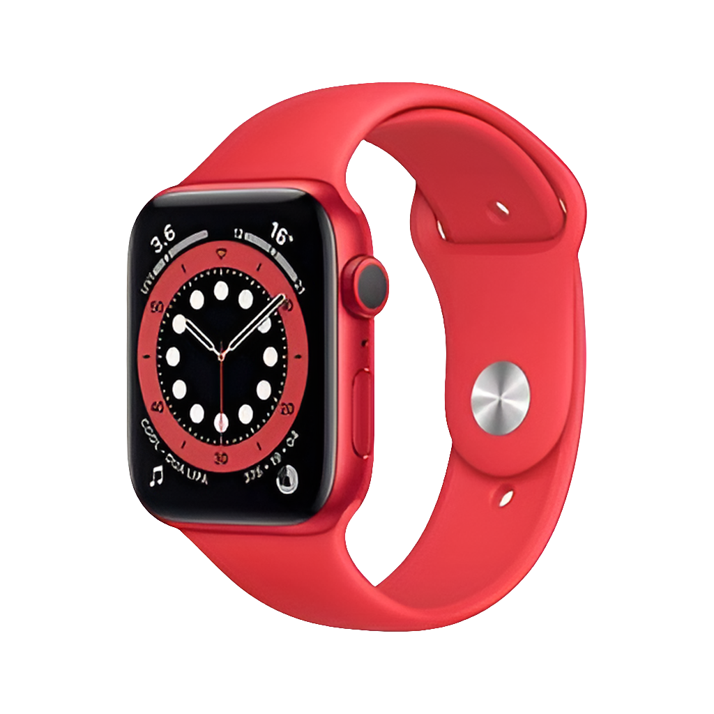 Apple Watch Series 6 (GPS, 44mm) Aluminum Case with Red Band
