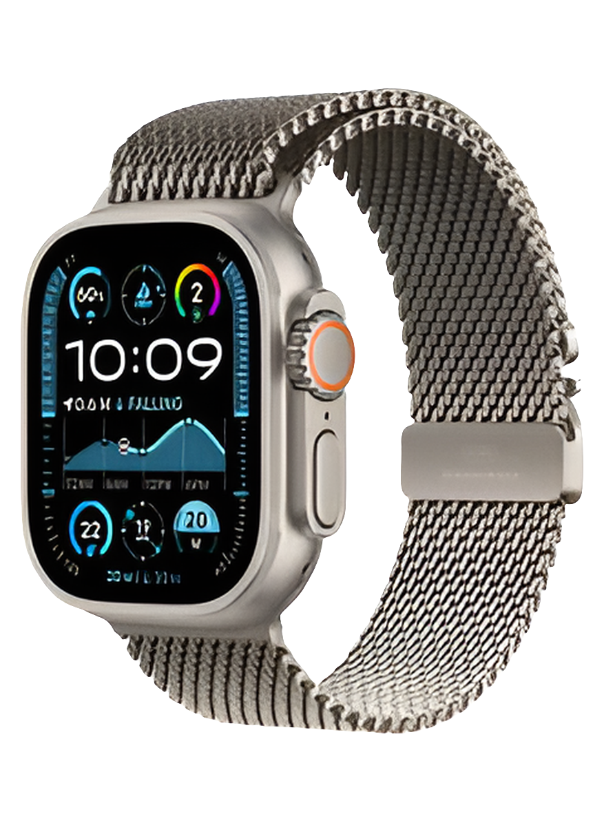 Apple Watch Ultra 2 (2024) GPS + Cellular, 49mm Natural Titanium Case with Natural Titanium Milanese Loop - Size M