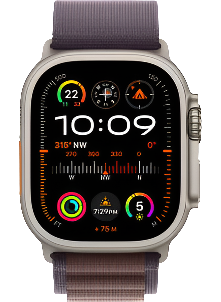 Apple Watch Ultra 2 (GPS + Cellular, 49mm) Titanium Case with Indigo Alpine Loop (Small)