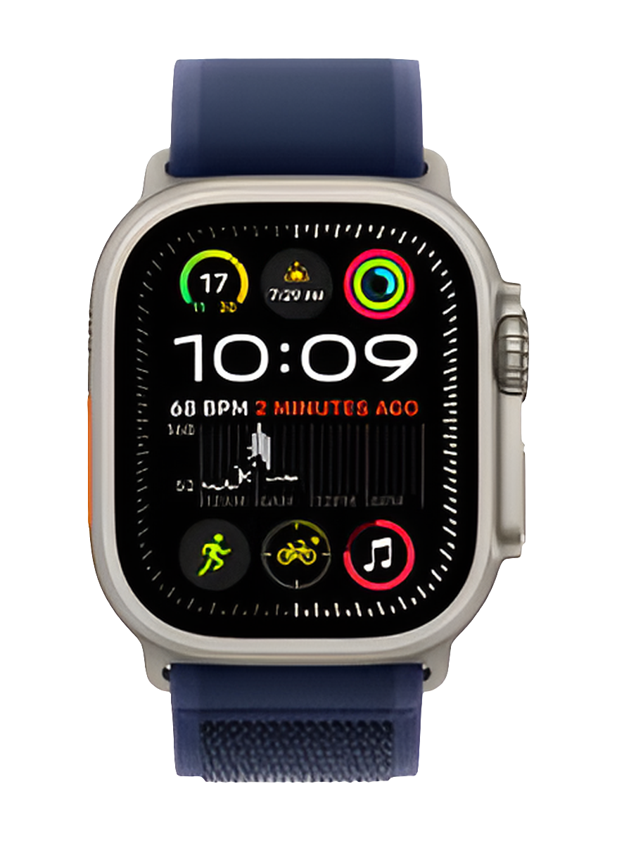 Apple Watch Ultra 2 (2024) GPS + Cellular 49mm – Natural Titanium Case with Blue Trail Loop | Malik Electronics UAE