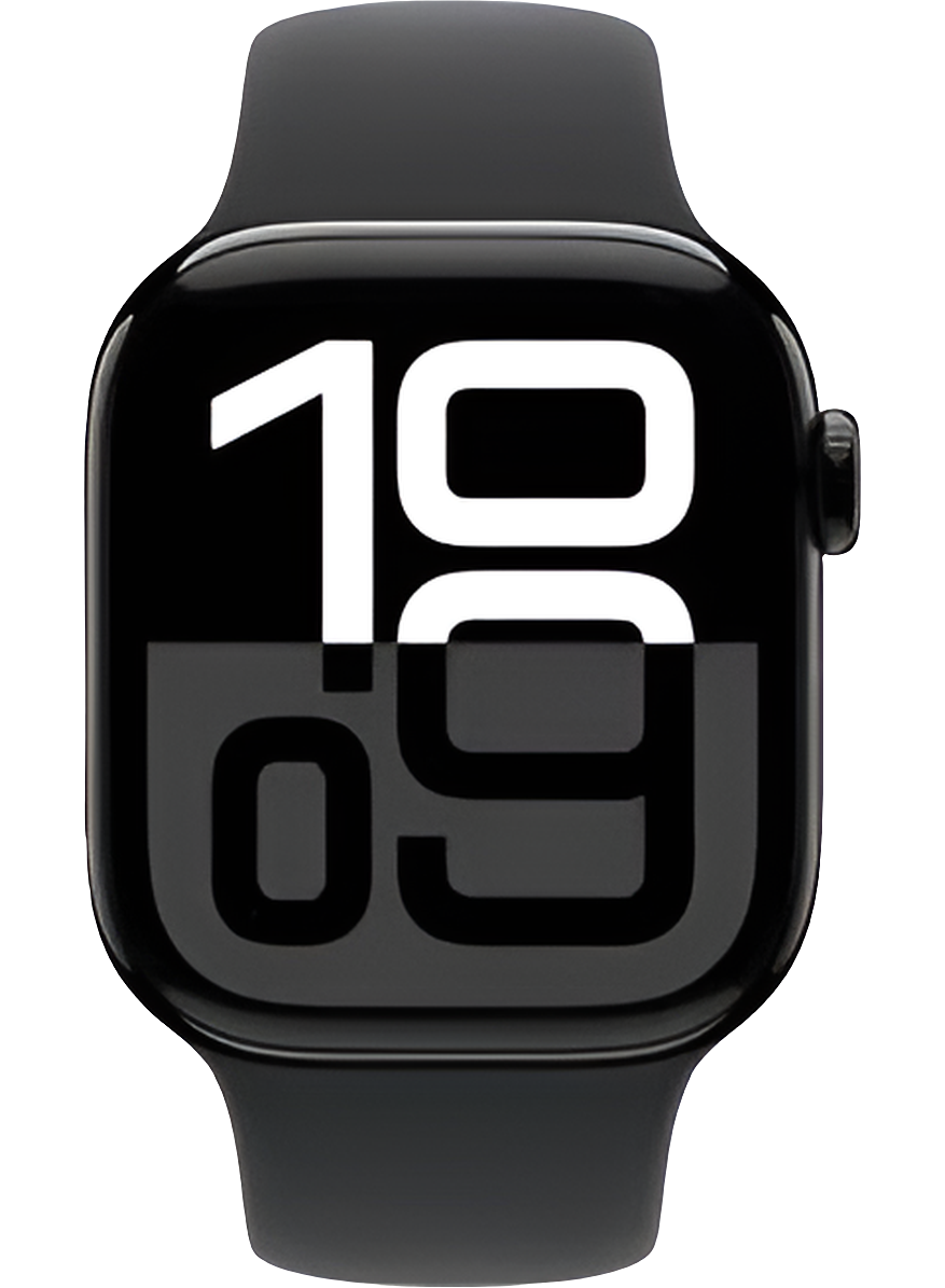 Apple Watch Series 10 GPS 46mm – Jet Black Aluminum Case with Black Sport Band