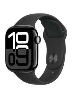 Apple Watch Series 10 GPS 46mm – Jet Black Aluminum Case with Black Sport Band